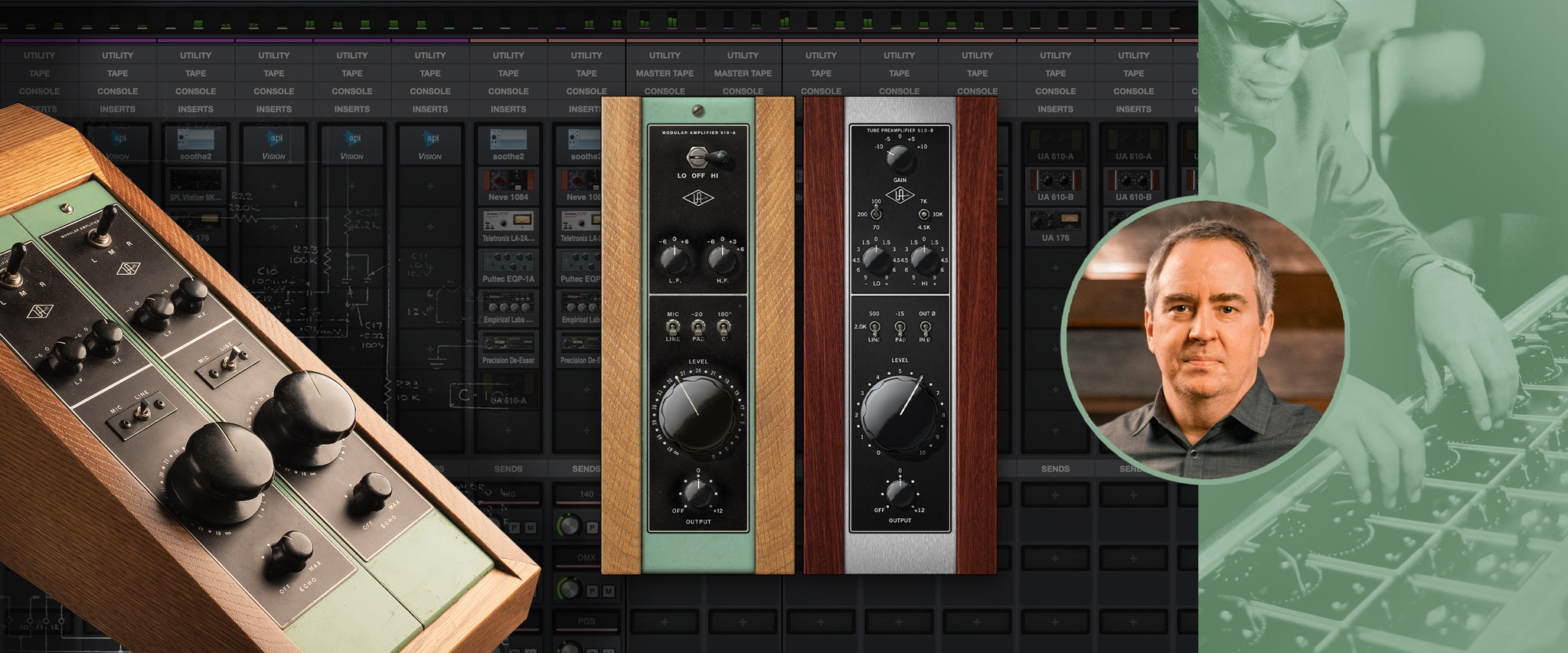 Universal Audio's Drew Mazurek appears wth the UA 610 Tube Preamps & EQ plug-in